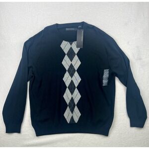 Perry Ellis Arygyle Diamond Sweater Black Diamond Sz 2XL Pullover NWT